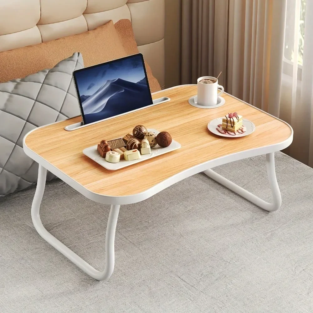 

Laptop Bed Table, Portable Foldable Laptop Bed Table With Storage Drawers And Cup Holders,Study Bed Desk, Sofa Floor Office Des