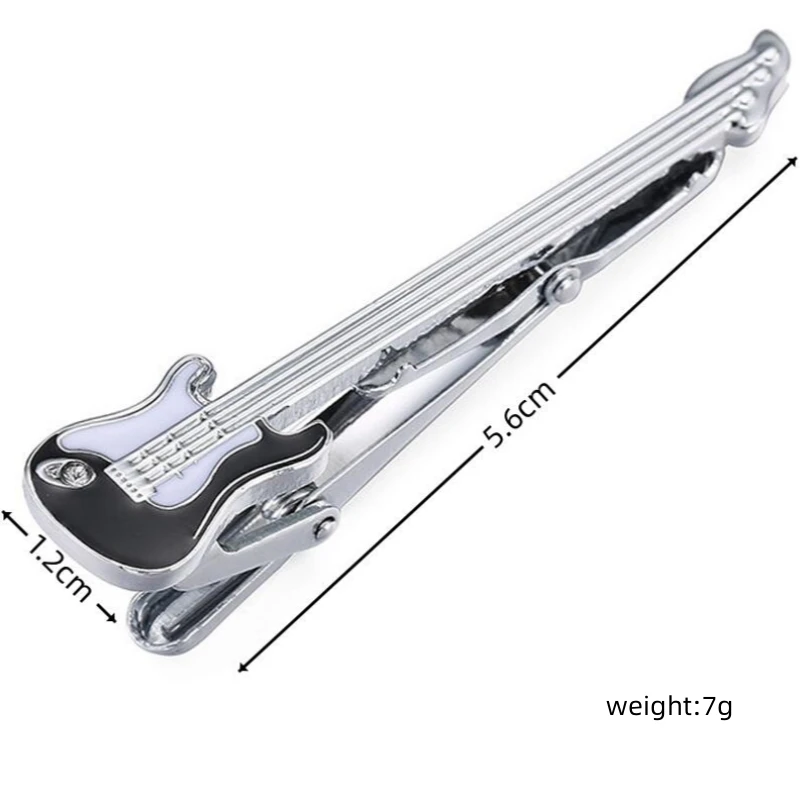 silver color Guitar Viola Tie Clip Pin Clasp Bar Metal Tie Clips For Mens Accessories High Quality Wedding Gift Brand Jewelry