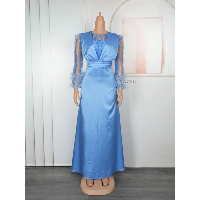 Abiti africani per donna Taglie forti Dashiki Abito lungo maxi con paillettes Elegante abito da sera da sposa musulmano turco Abiti africani