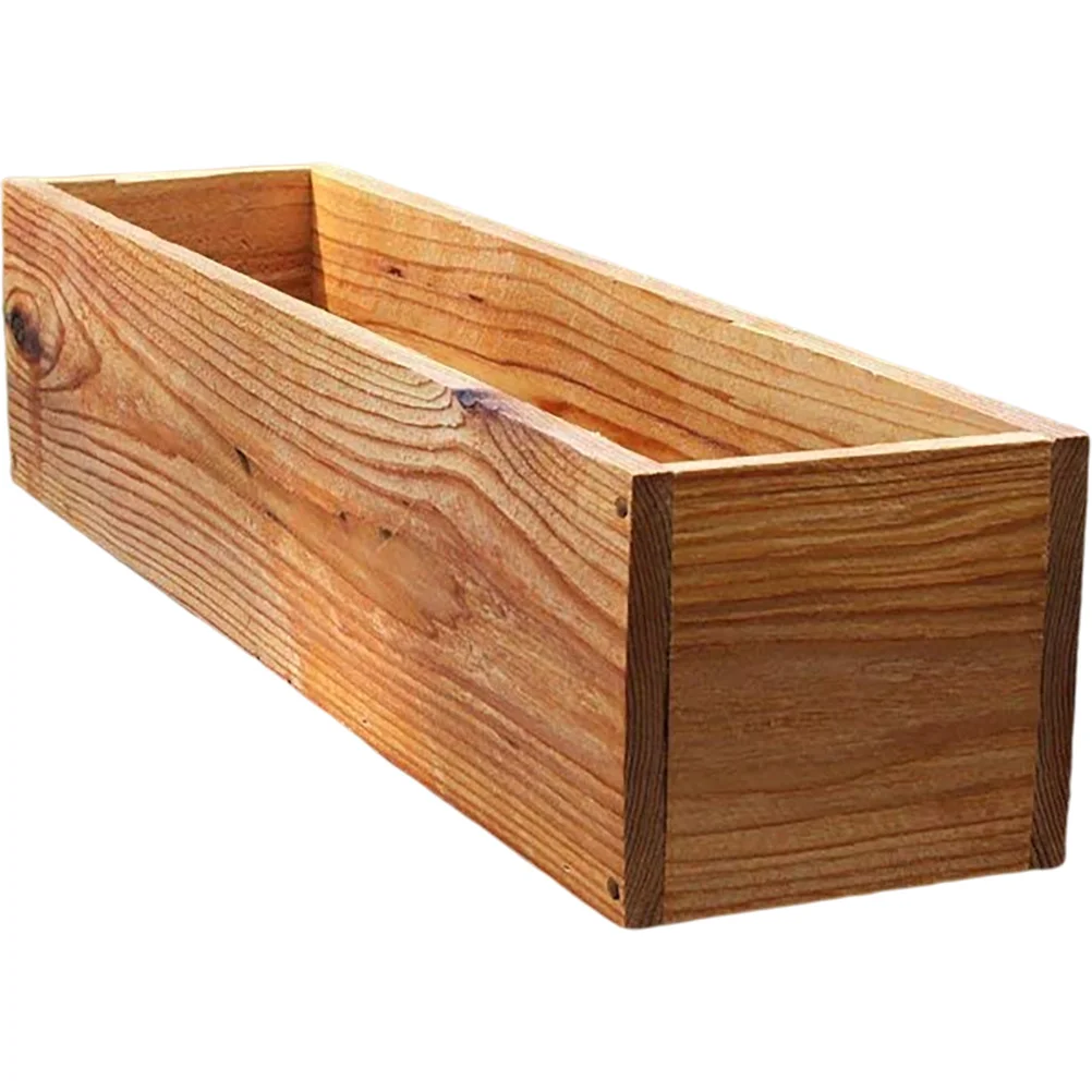 

Antiseptic Wood Flower Box Outdoor Planter Pots Succulent Flowerpot Rustic Window Boxes Wooden Rectangular Cedar Retro Holder