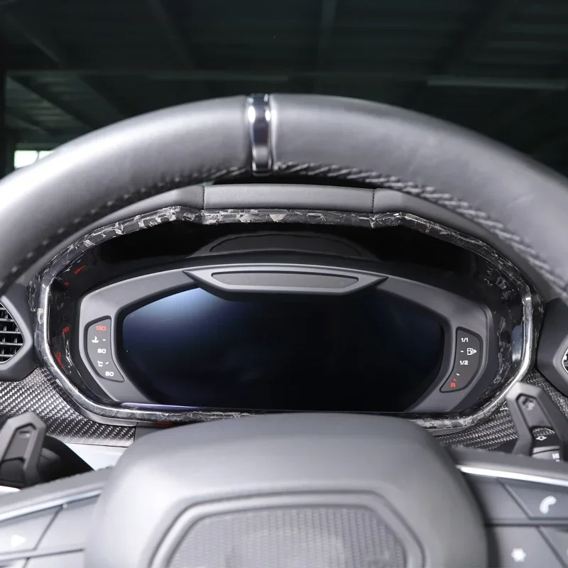 สําหรับLamborghini URUSจริงแห้งคาร์บอนไฟเบอร์แดชบอร์ดแผงกรอบฝาครอบสติกเกอร์Trimการปรับเปลี่ยน 2018 2019 2020 2021 Accessorie