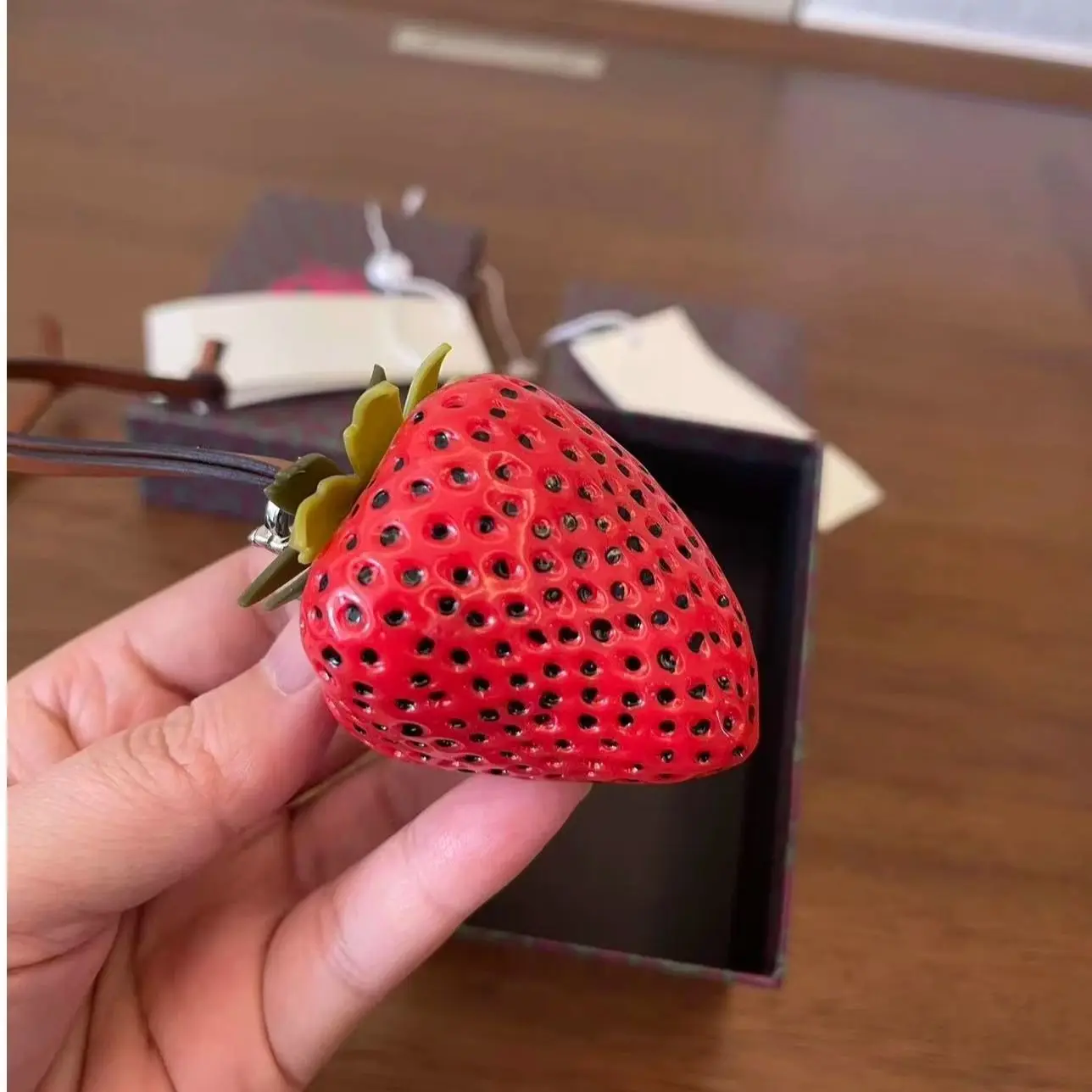 New Cute Strawberry Keychain Pendant Niche Design Bag Pendant Home Decoration Pendants Simulated Strawberry Gift