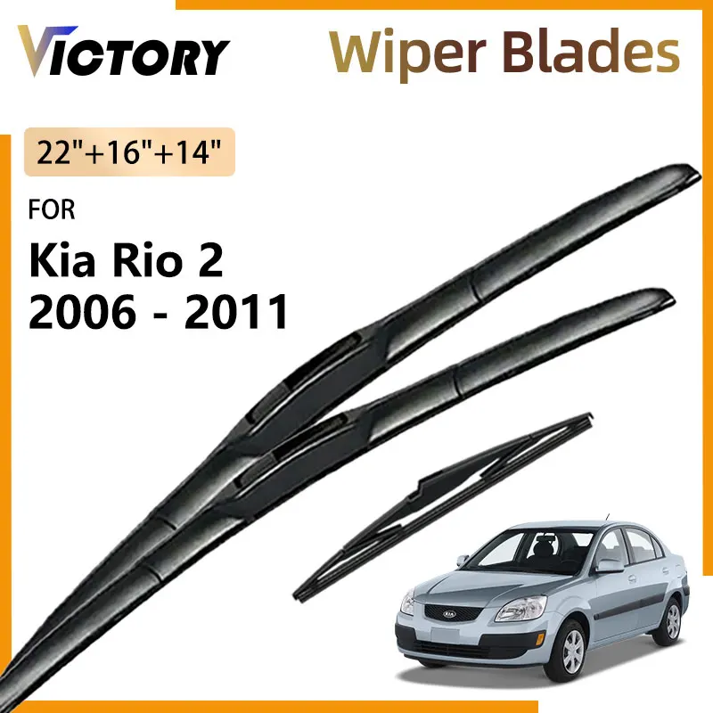 

Front Rear Wiper Blades For Kia Rio 2 2006 - 2011 2010 2008 2007 JB Pride Sephia Sport Accessories Windshield Windscreen Brushes