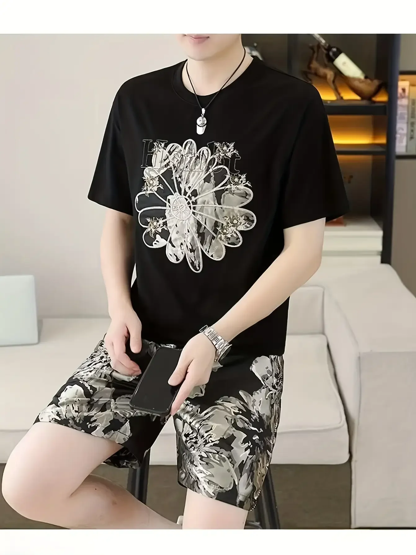 

Мужской уличный модный комплект из 2 предметов — летний повседневный спортивный комплект, модная одежда