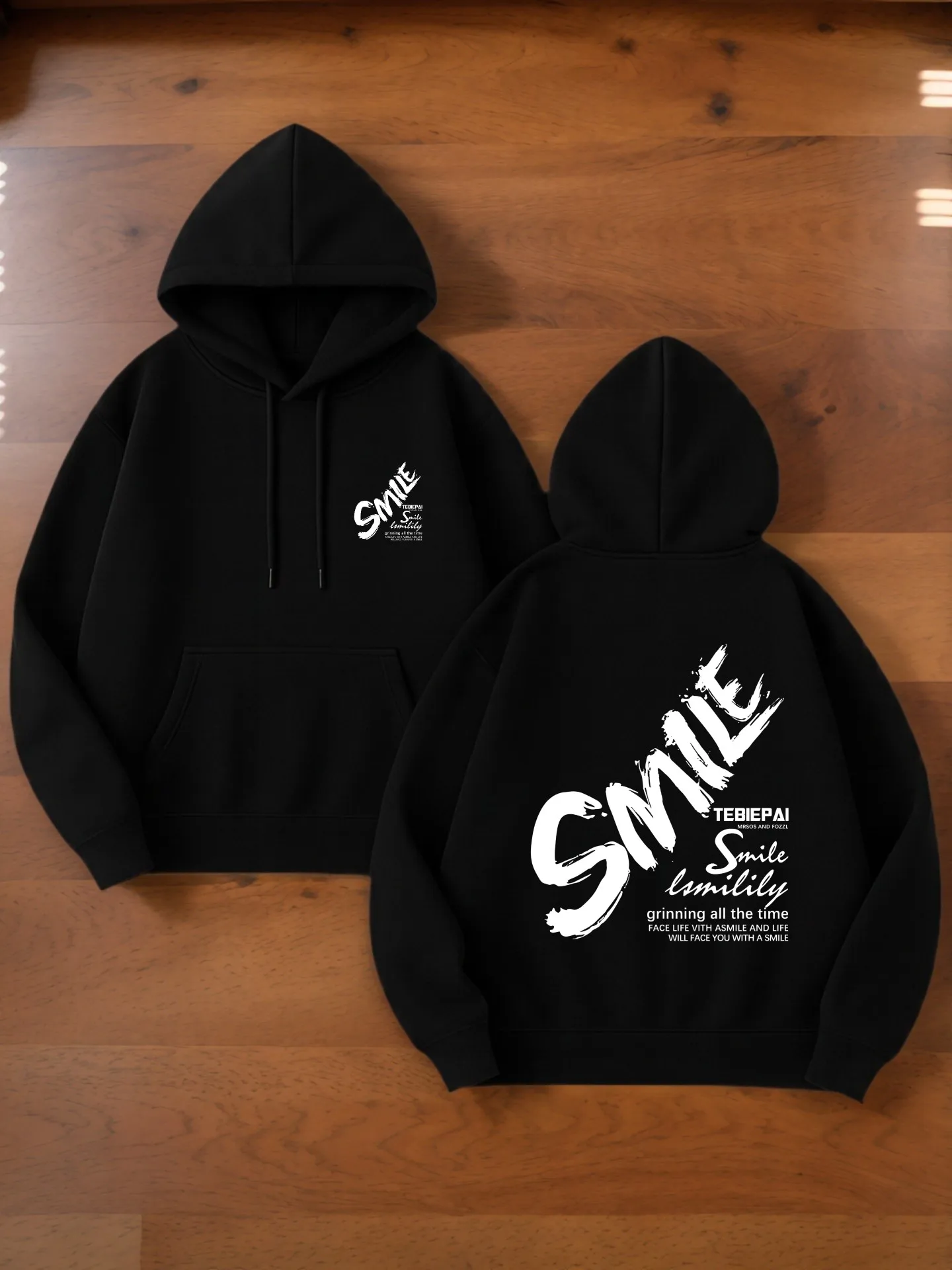 Men’s Hoodie, Letter Print, Casual Style, Fleece Lined, For Men, For Everyday Wear