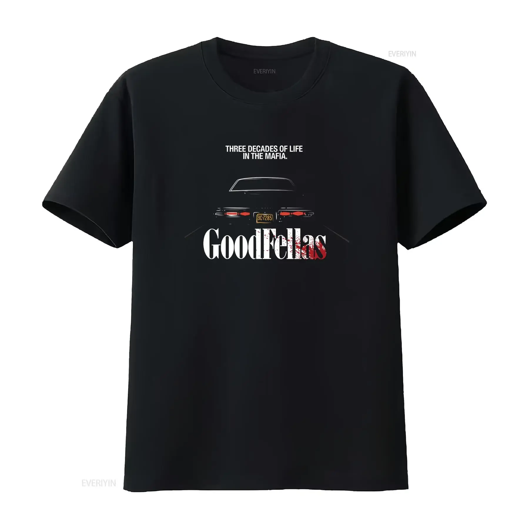Goodfellas Three Decades Men's Black T Shirt Size S 5XL vintage Washed Comfortable Breathable streetwear designer clothes