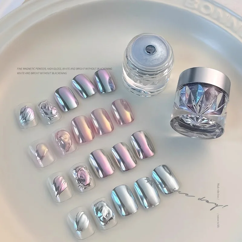 Maanlicht Spiegel Nagels Poeder Glitter Aurora Poeder Shell Spiegel Pigment Nail Art Benodigdheden Decoratie