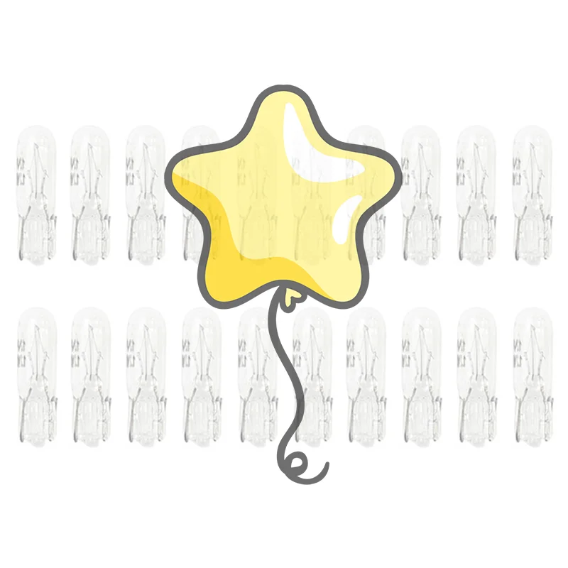 

20Pcs Halogen T5 W2W Bulb 12V Car Instrument Lights Dashboard Bulb Auto Interior Warnning Light