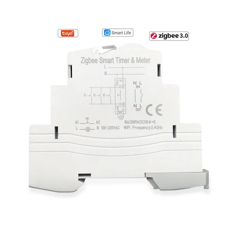 ABZV-Tuya Smart Life ZigBee 16A Din-рейка 1P переключатель счетчик кВтч с монитором энергии таймер поддержка приложения дистанционное управление