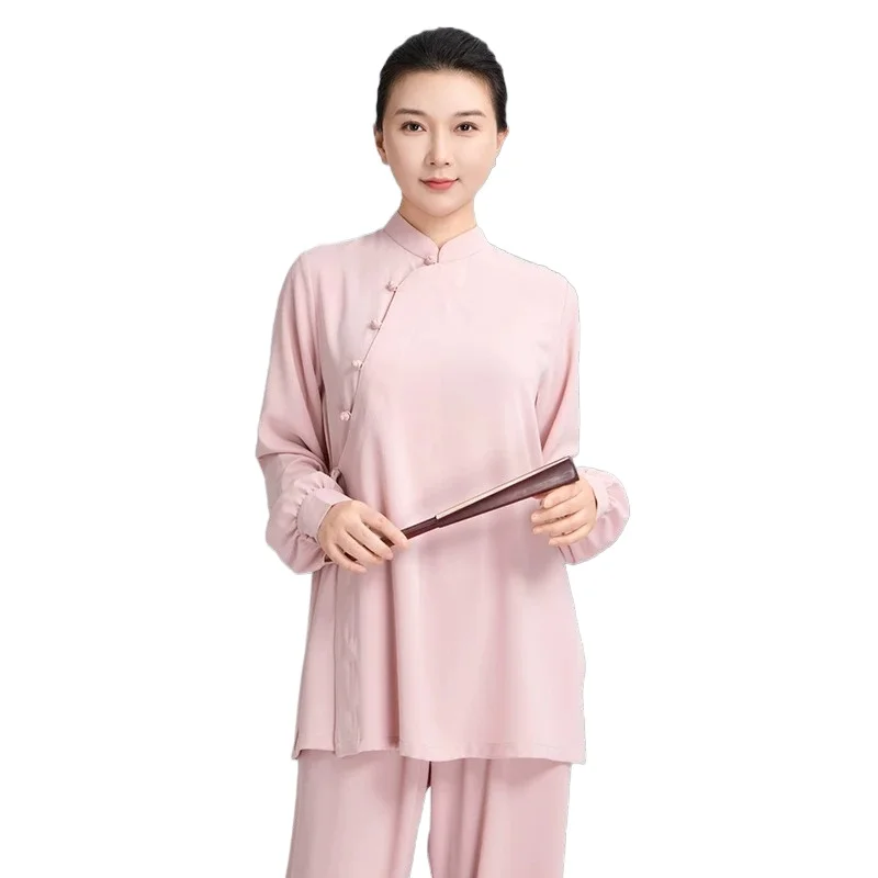 Summer Women's Tai Chi Uniform Martial arts Kung fu Suit Meditation Wushu Practice Clothes Top and Pants