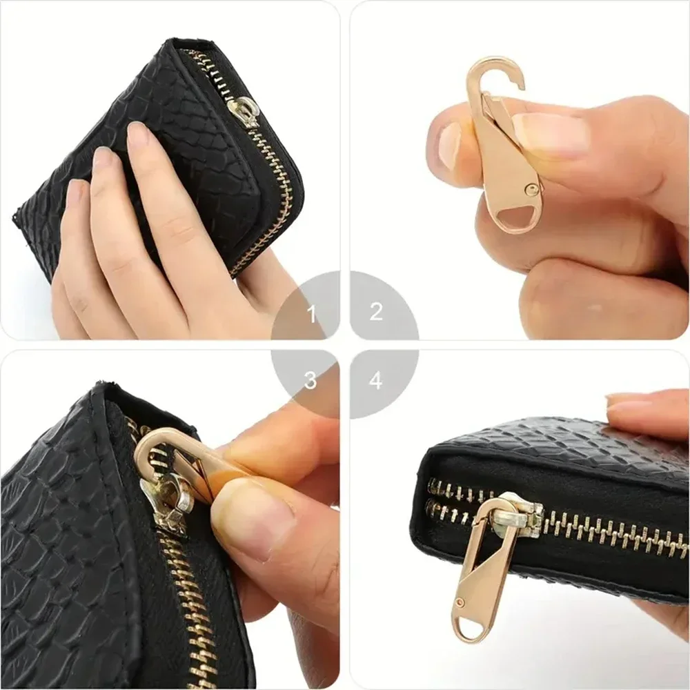 10 Pcs Zipper Slider Puller Instant Zipper Repair Bag Replacement Bad Buckle Travel Bag Suitcase Zipper Head DIY Sewing Craft