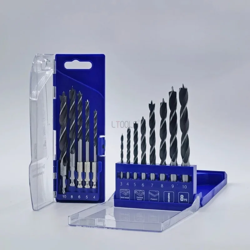 Woodworking Drill Bit Three-point High Hardness Fried Dough Twists Drilling Tool Wood Plastic Electric Hand Drill Drilling Kit