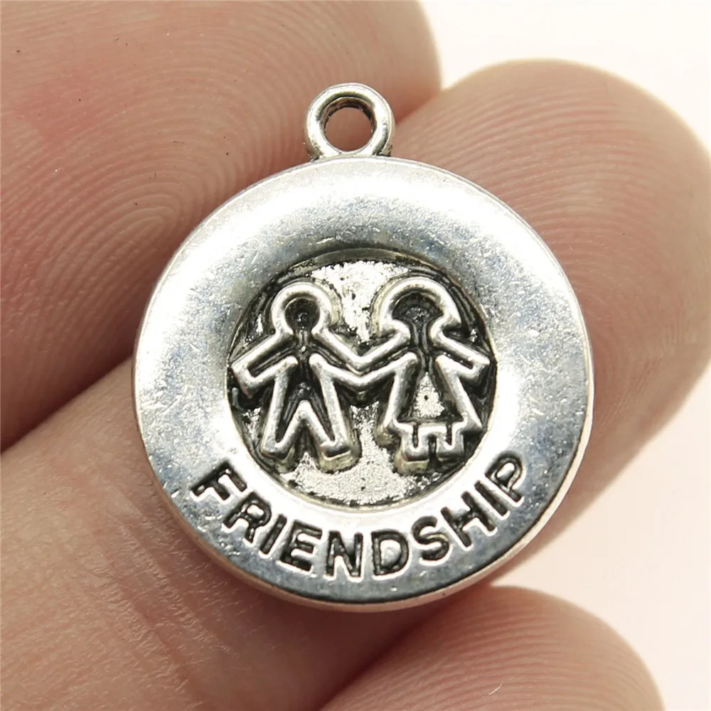 10pcs 19x16mm Antique Silver Color Holding Hands Friendship Charms Pendant Alloy DIY Jewelry Findings