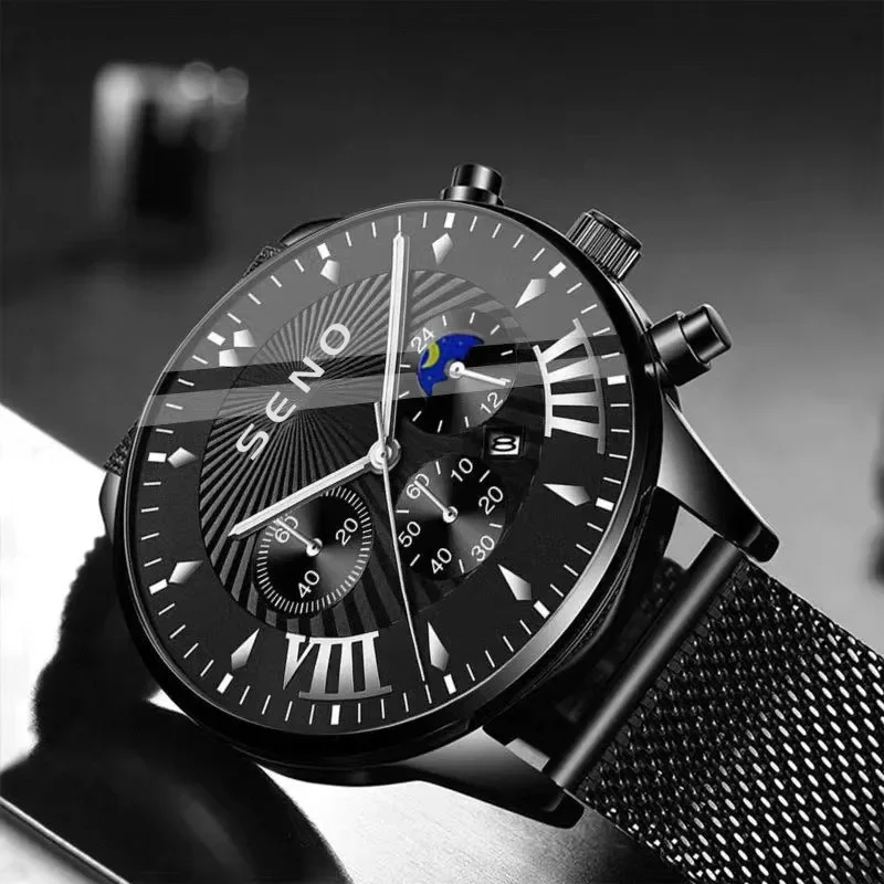 

Alloy Simple Decoration Business Calendar Steel Belt Men's Quartz Mens Watches Luxury Watch Men Quartz Movement Alloy Strap