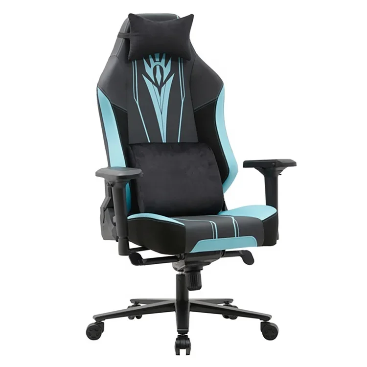 Tiltable Rgb Velocity E-Sports Gaming Chair With 4D Arms Black and Blue Fabric Rocker Computer Gamer Cadeira With Fully PU Foam