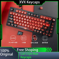XVX Keycaps Red Cats Eye New MAX Dye-Sub Keycap Set 136Key Translucent Keycaps PC Matte Texture Original Arrangement Laptop Gift