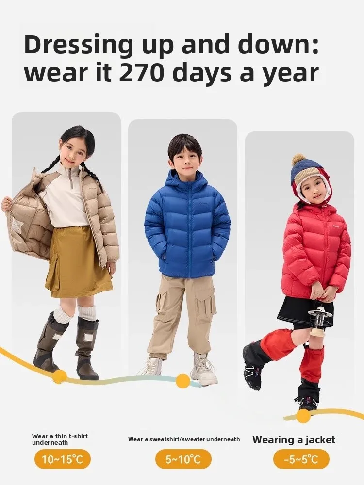 سترة أطفال من الريش من بيليوت، موديل خريف وشتاء 2025 الجديد، خفيفة الوزن ودافئة للاستخدام الخارجي، مع غطاء للرأس، سترة قصيرة ...