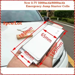 3pcs/Lot New 3.7V 8000mAh 1064155 6864145 60C DIY 3S 4S 7.6V 11.4V Battery Cell for Jump Car Starter JM5526 Automobile Igniter