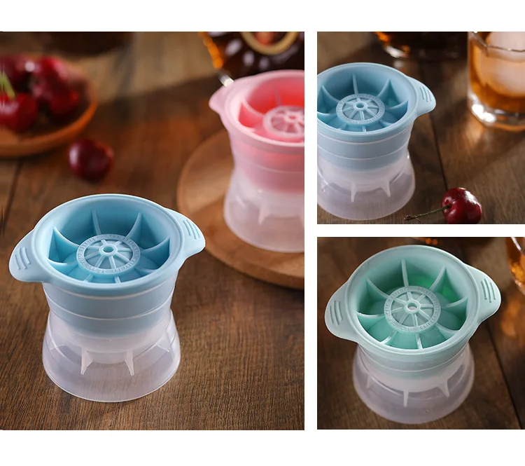 Molde De Silicona Para Cubos De Hielo Esféricos (1.7 Pulg) - Bandeja Para Whisky Y Cócteles + Embudo, Reutilizable