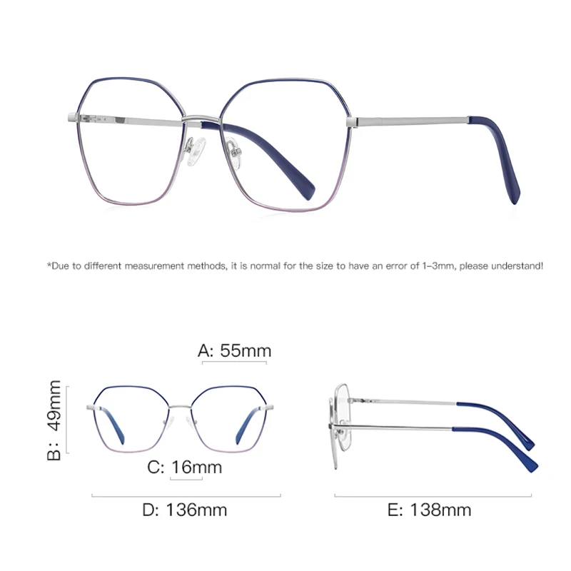 KIZN مكافحة الضوء الأزرق قصر النظر البصريات إطار نظارات جديد سبيكة الرجعية اللونية النساء الرجال وصفة طبية نظارات -0.50 إلى -10