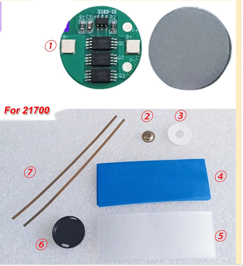 1S 5A  21700 4.2V Li-ion BMS Small Size Battery Protection Board For Lithium Ion  LicoO2 Limn2O4 21700