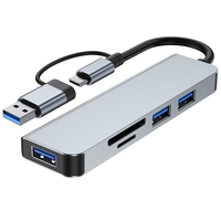 5 Ports 2-In-1 USB 2.0 HUB Type-C Adapter USB3.0+USB2.0+SD+TF Multi-Port USB Splitter Expander For PC Computer