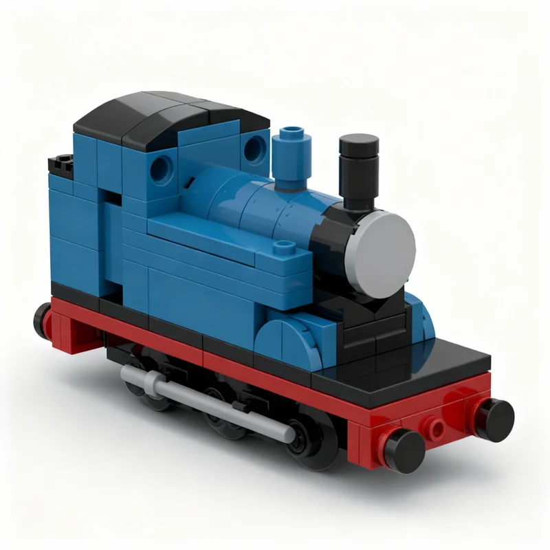 125-teiliges MOC Thomas der Lokomotivführer Eisenbahn-Serie Modellbausatz Architektur-Spielzeug Weihnachtsgeschenk Bildungs-Idee DIY-Bausteine