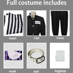 Anime Iguro Obanai Haori Kimono Cosplay Costume Wig Snake Props White Halloween Costume