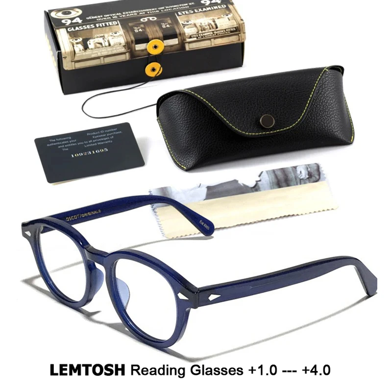 

Reading Glasses Men Woman Johnny Depp Lemtosh Presbyopic Eyeglasses Diopter Luxury Brand Vintage Acetate +1.0 +2.0 +3.0 +4.0