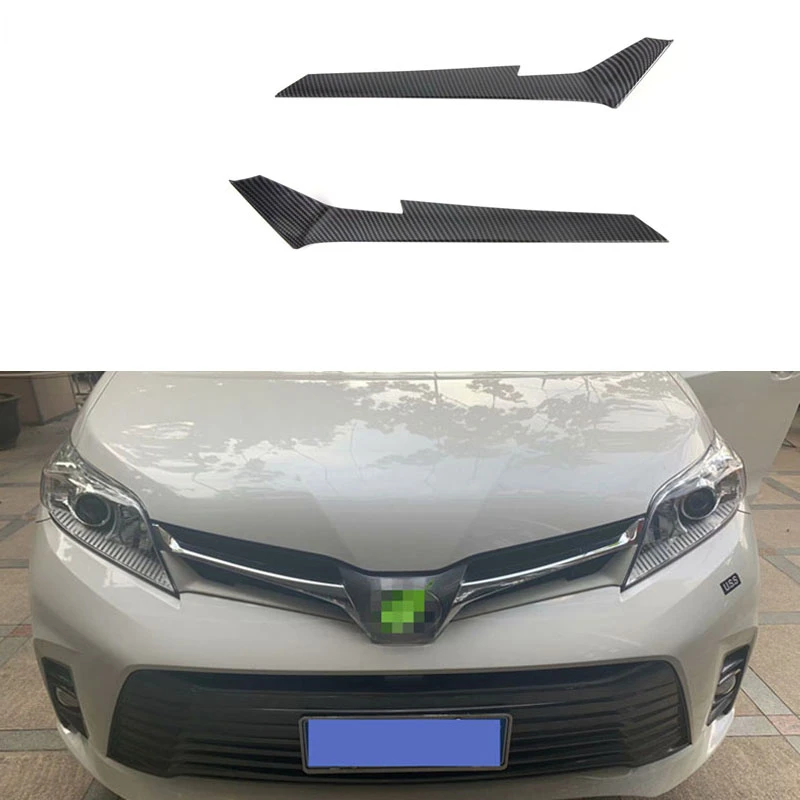 For Toyota Sienna 2015 2016 2017 2018 2019 2020 Auto Parts Carbon fiber Color Front grille trim Decorative Accessories