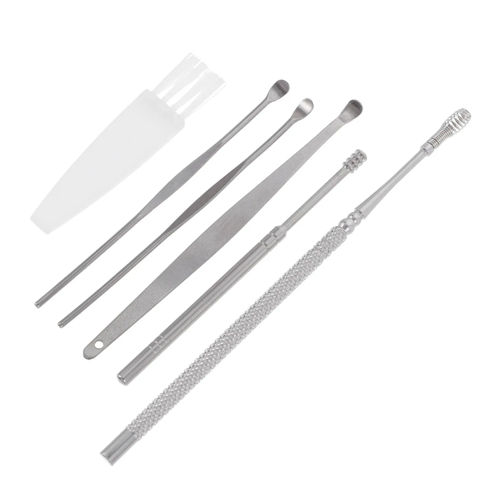 Double-Head Rotary Ear Spoons Stainless Steel Earwax Removal Tool Kits Portable Nonslip Ear Cleaning Accessories