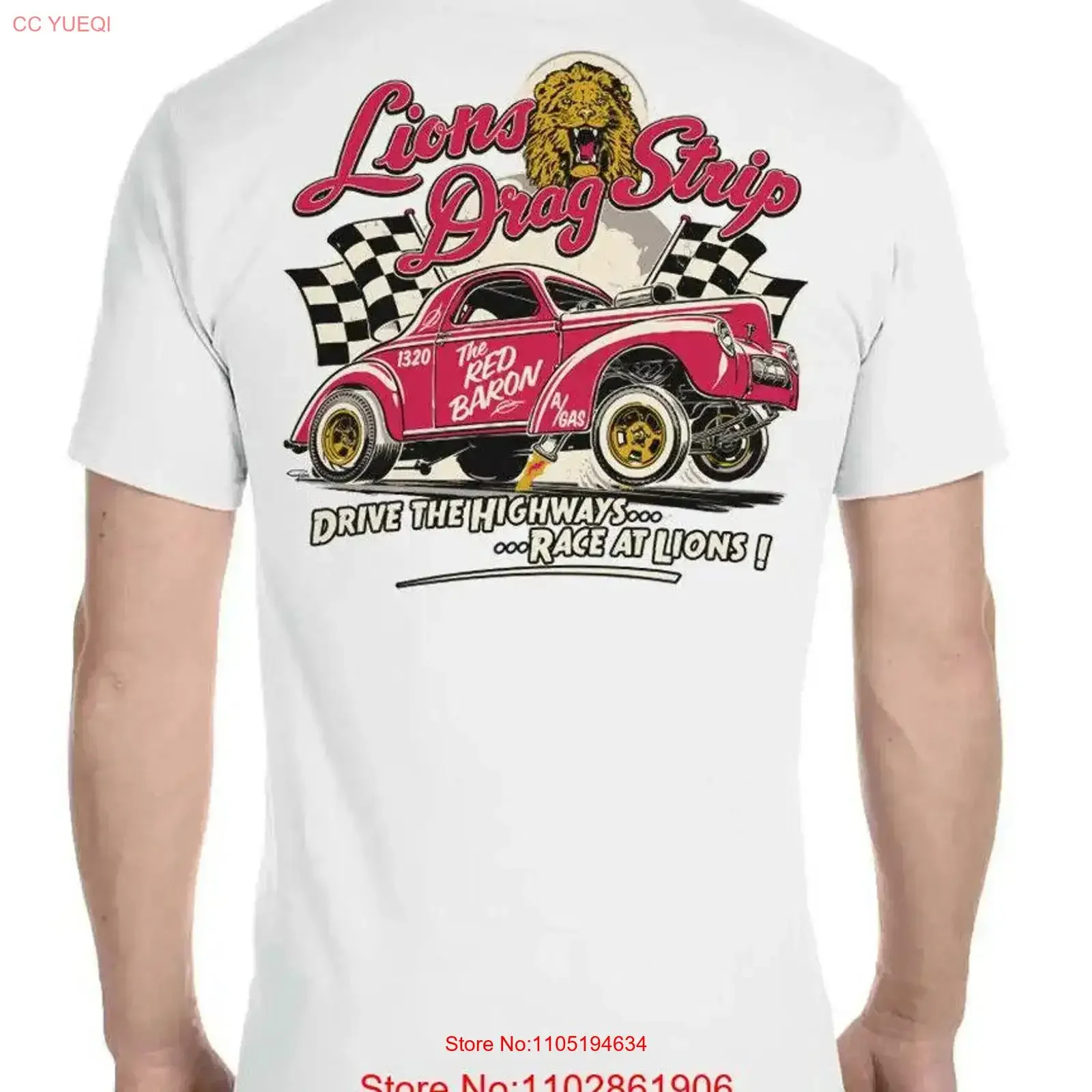Lions Drag Strip Willy Coup T shirt vintage Washed fashion Comfortable Versatile Top For Everyday Wear Soft Breathable