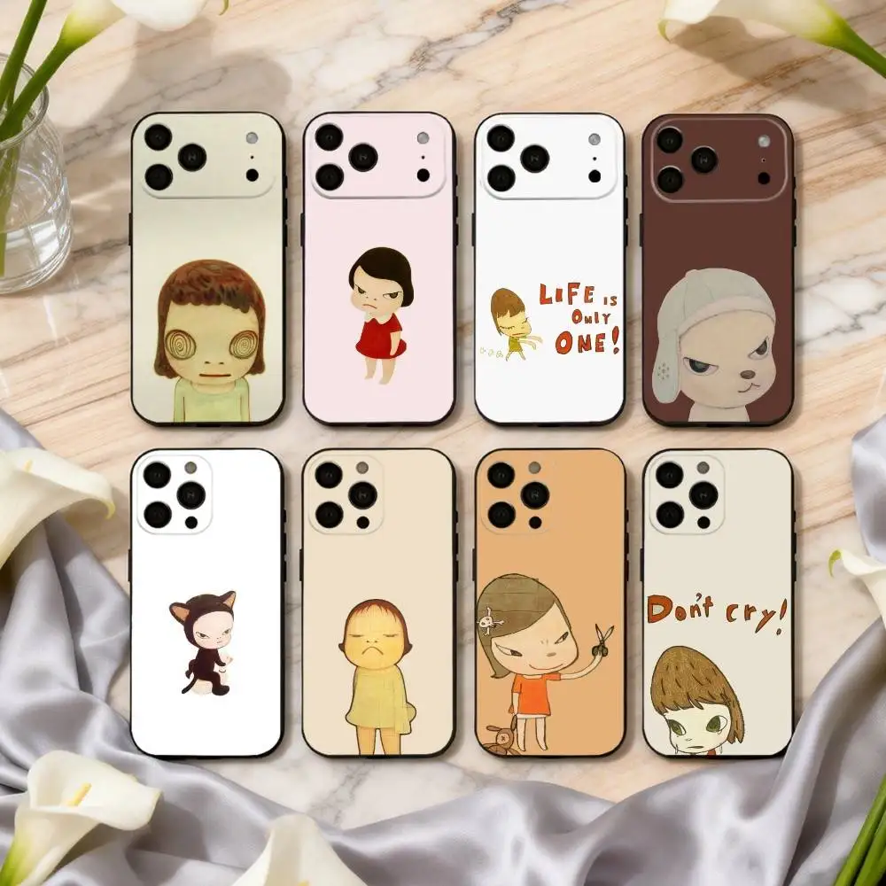 

Cute Y-Yoshitomo Nara Phone Case For iPhone 17pro, 16,15,14,13,12,11 X XR Plus,Others Soft Black Cover