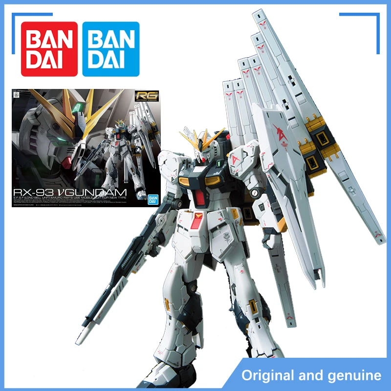 Spot Bandai Genuine GUNDAM RG 1/144 RX-93 Nu GUNDAM Anime Action Figure Assembly Toys Collectible Model Decorative Toy Gifts