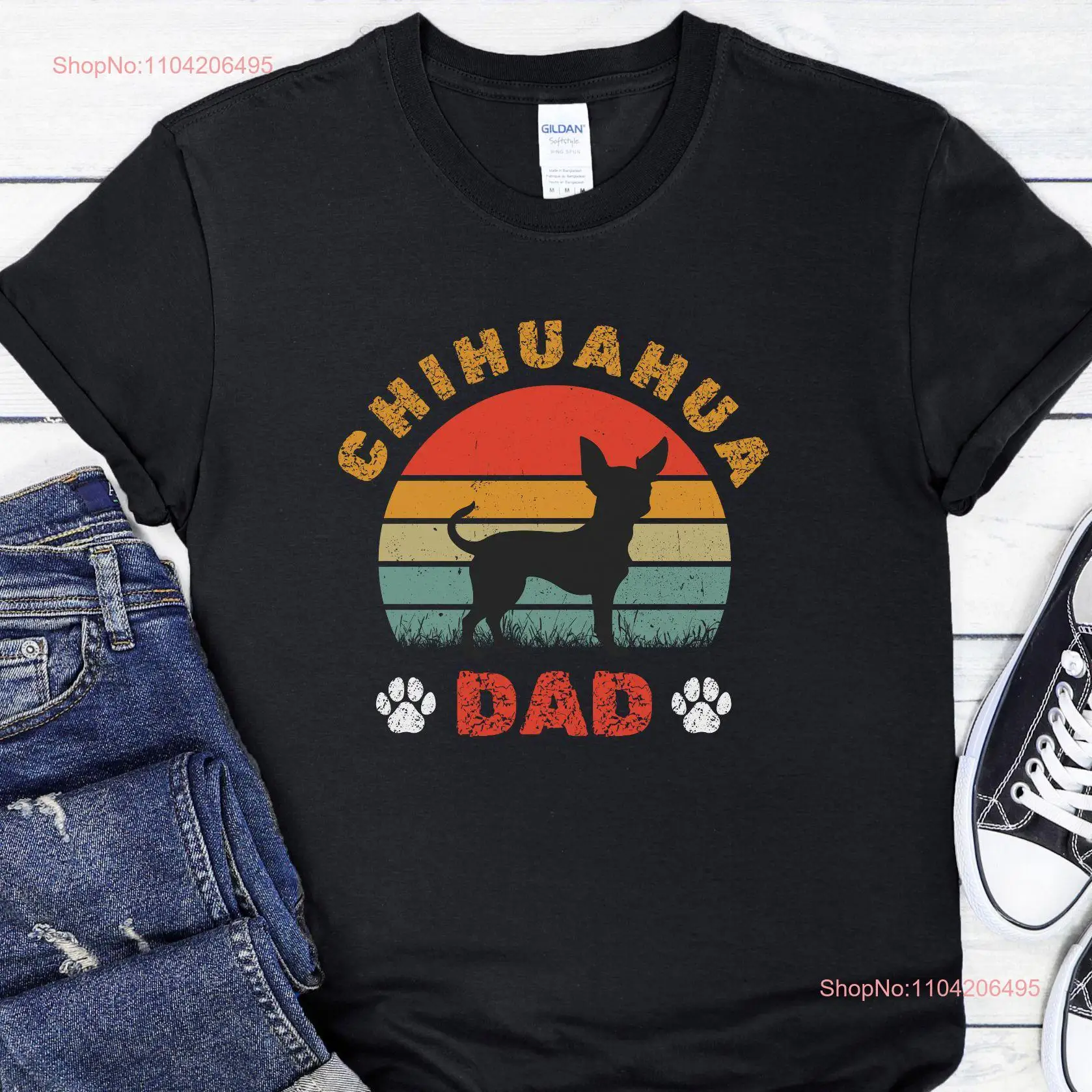 

Футболка Chihuahua Dad Dog Daddy Lover New Puppy с длинными или короткими рукавами