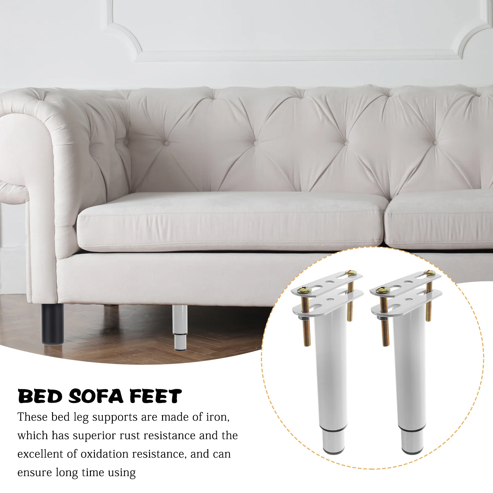 

2pcs Leg Support Adjustable For Center Furniture Legs Replacement Bed Frame Riser Bed Frame Support Beams Adjustable Furniture