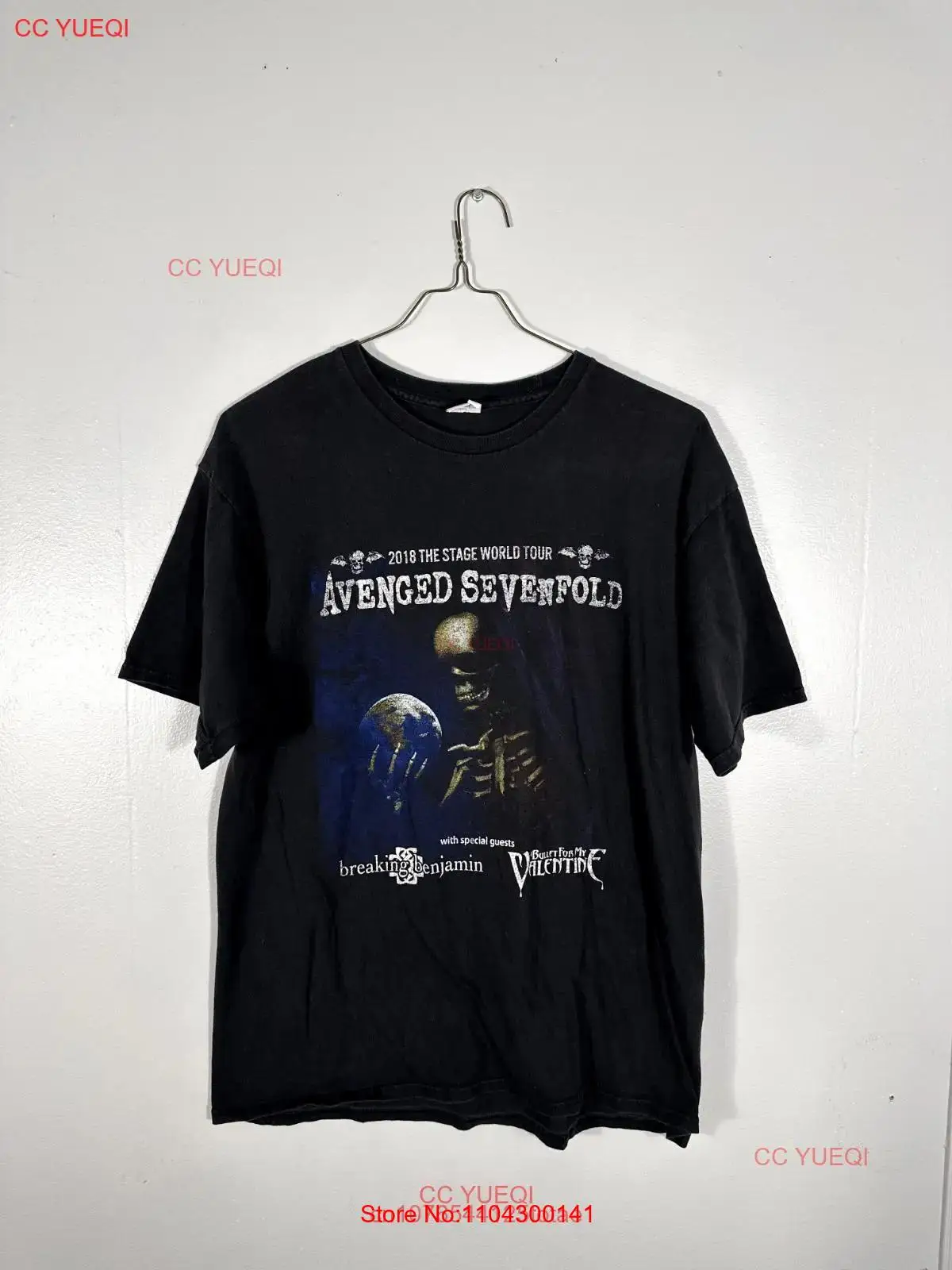 Avenged Sevenfold 2018 The Stage World Tour เสื้อยืดสีดําขนาดใหญ่ Grunge Rock แขนยาวหรือสั้น