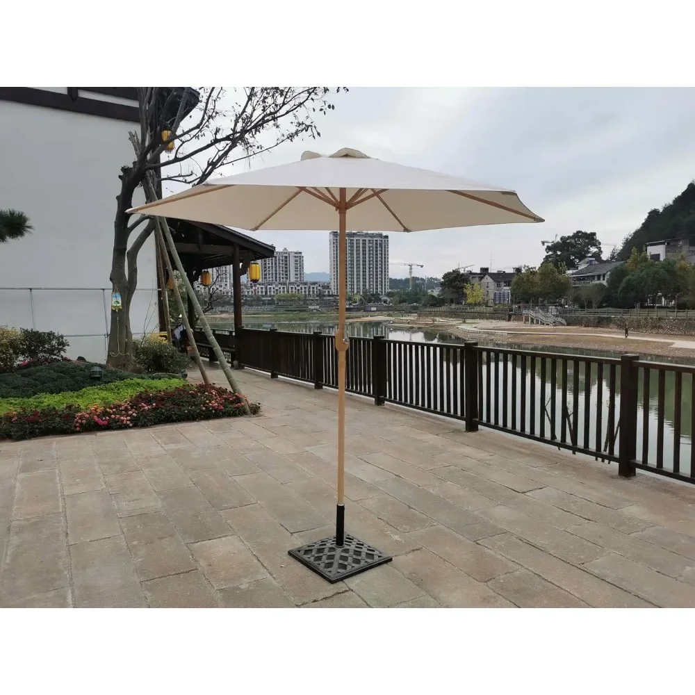 Sustainable terrace, umbrella, canopy with pole, outdoor backyard sunshade tent, sturdy and durable modern wooden pole