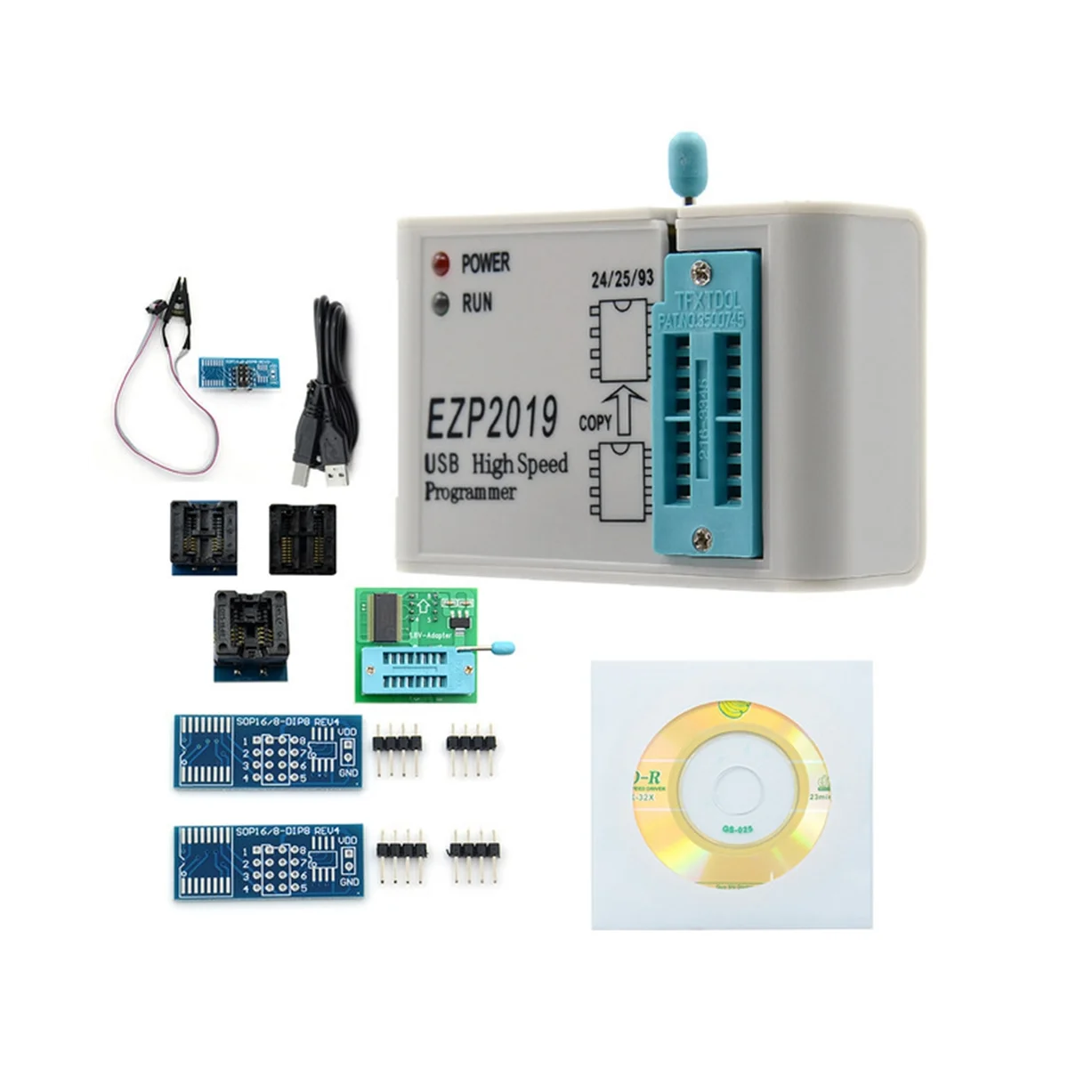 EZP2019 USB High-Speed SPI Programmer USB SPI FLASH Programmer Support 24 25 93 EEPROM 25 Flash Bios Chip 25T80 Burning