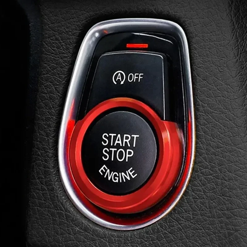 For BMW 1 2 3 Series X1 F48 F20 F21 Car Console Engine Start Stop Button Cover Ignition Key Ring Frame Trim Interior Accessories