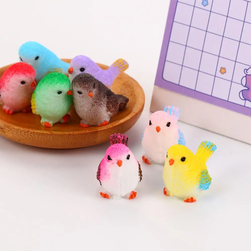 Craft 4pc/set Glass Ornaments DIY Animal Model Dollhouse Home Decor Miniature Figurines Fairy Garden Decor Micro Landscape