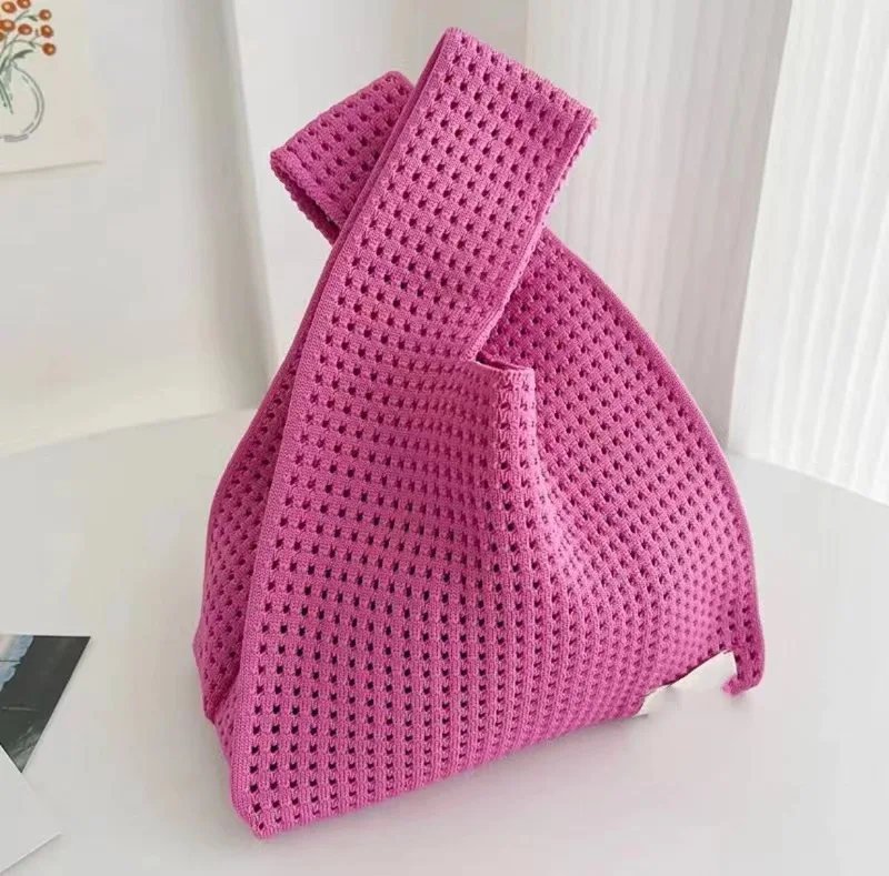 Damen 2026 Vintage Henkeltaschen – Schlichte, hohl gestrickte Handtasche für Damen, Umhängetasche, Westentasche, offene Wolltasche, lässige Einkaufstasche – Detail 12