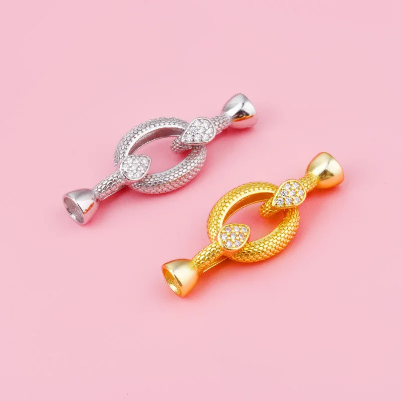 

1 Piece of Threaded Oval Ring Snake Head Pearl Necklace Bracelet Connecting Buckle Accessories DIY Jewelry Making Materials