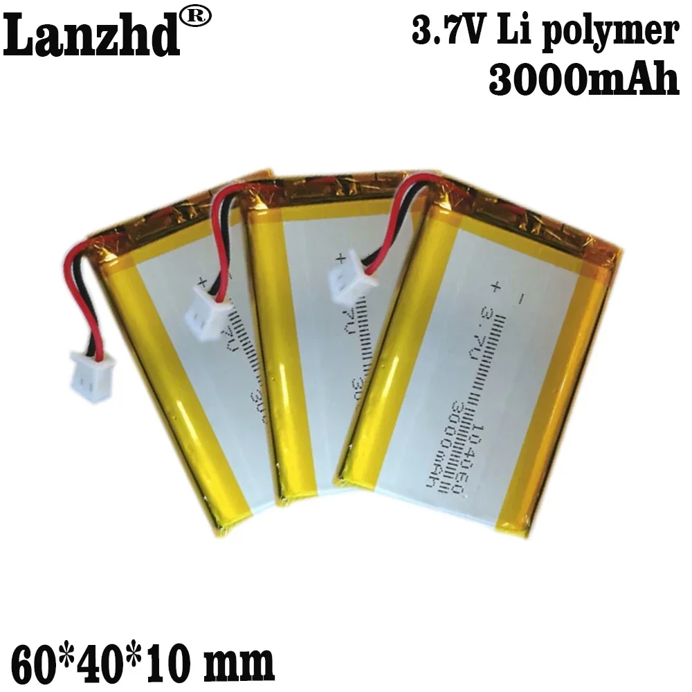 60*40*10mm 3.7V 3000mAh li lithium polymer battery cells for power bank Tablet PC PAD PDA Laptop speaker recorder 104060