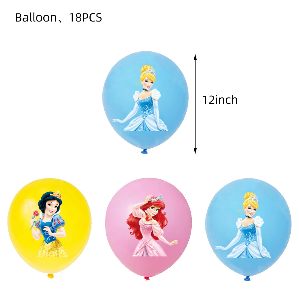 Disney Princess Happy Kids Girls Birthday Party Decoration Set Party Supplies Cup Plate Banner Hat Straw