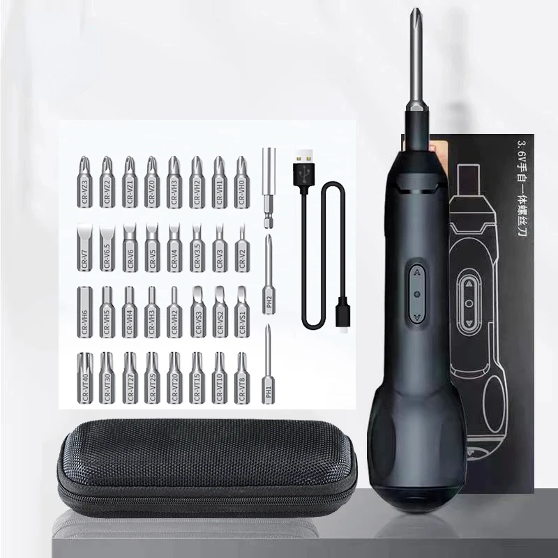 Xiaomi-conjunto de Chave de Fenda Elétrica sem Fio Mini Kit Bits Screw Driver Ferramentas Elétricas Recarregáveis Repairt