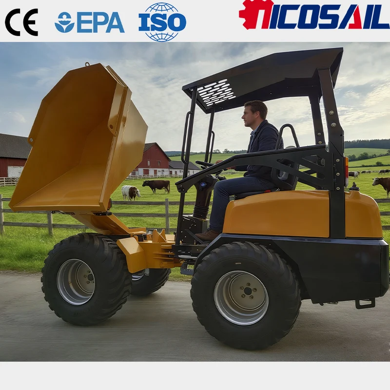 Nicosail  Heavy Duty Mini Dumper CE Approved Powerful Small Dumper for Construction Garden Landscaping Site