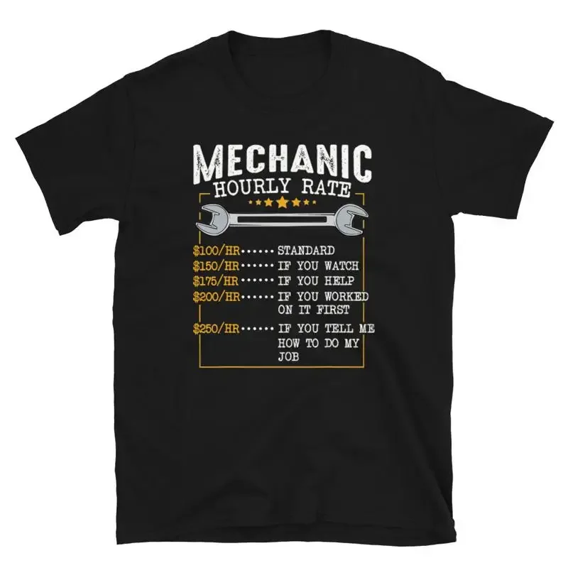 Mechanic Hourly Rate Men'S T Shirt Funny Labor Day Humor For Mechanics