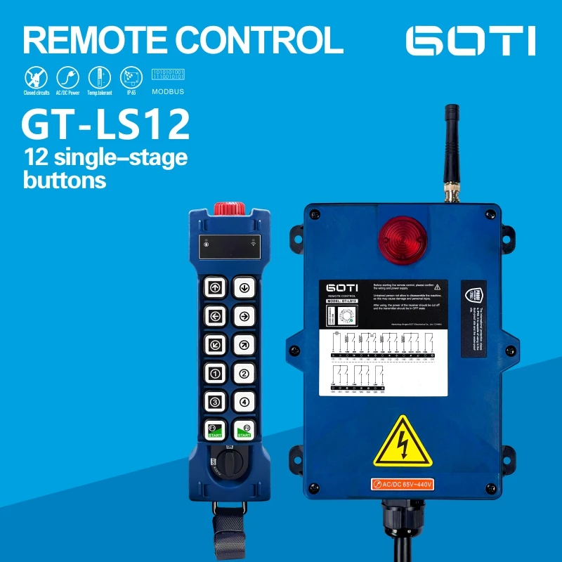 interruptor de controle remoto sem fio industrial da grua do guindaste canal 12 de uma velocidade substitua uting telecontrol f2412s lsgt 12 01