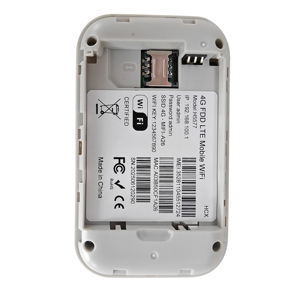 H5577 Bezprzewodowy Router Kieszonkowy 150Mbps 4G LTE Wi-Fi MiFi Modem Przenośny Router WiFi 2100mAh Mini Router Mobilny z Gniazdem Kart SIM